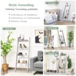 Medinės keturių pakopų kopėčios-lentyna (Pilka)