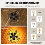 Lubinis ventiliatorius su apšvietimu ir nuotolinio valdymo pulteliu 50 cm skersmens (Ruda)