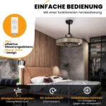 Lubinis ventiliatorius su apšvietimu ir nuotolinio valdymo pulteliu 50 cm skersmens (Ruda)