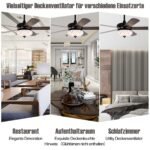 Lubinis ventiliatorius 132 cm su nuotolinio valdymo pulteliu (Juoda)