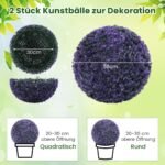 Dirbtinės levandos rutulinė dekoracija 38 cm skersmens (Violetinė)