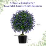Dirbtinių levandų medelių rinkinys 2 vnt 58 cm (Violetinė)