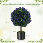 Dirbtinis rožių krūmas su pumpurais 55 cm (Violetinė)