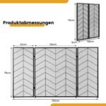 Sulankstomas metalinio tinklelio židinio ekranas (Juoda)