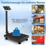 Platforminės svarstyklės 300 kg / 50 g su kainos skaičiuokliu (Juoda)