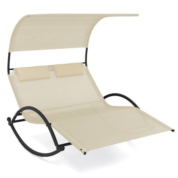 Dvigulė lauko gultavietė su stogeliu (Smėlio)