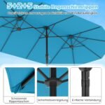 Didelis dvipusis skėtis nuo saulės su rankena ir UPF 50 (Turkio)