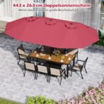 Didelis dvipusis UPF 50+ skėtis nuo saulės 470 cm (Raudona)