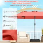 Dvigubas lauko skėtis nuo saulės 470 cm (Oranžinė)