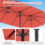 Dvigubas lauko skėtis nuo saulės 470 cm (Oranžinė)