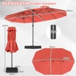 Dvigubas lauko skėtis nuo saulės 470 cm (Oranžinė)