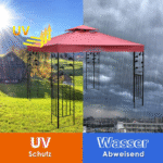 Atsarginis pavėsinės stogas 300x300 cm (Vyno raudona)