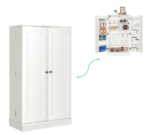 Dvipusė spintelė su 6 reguliuojamomis lentynomis (Balta)