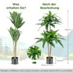 Dirbtinė dracena su 92 lapeliais 140 cm (Žalia)