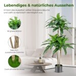 Dirbtinė dracena su 92 lapeliais 140 cm (Žalia)