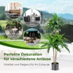 Dirbtinė dracena su 92 lapeliais 140 cm (Žalia)