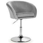 Reguliuojamo aukščio sukamoji baro kėdė su atlošu (Pilka)