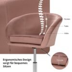 Reguliuojamo aukščio pasukama baro kėdė su atrama (Rožinė)