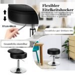 Reguliuojamo aukščio ir pasukama kosmetinė taburetė su laikymo vieta (Juoda)