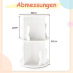 Besisukanti vaikiška knygų lentyna su dviem pakopomis (Balta)