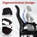 Ergonomiška biuro kėdė su kojų atrama ir reguliuojamu atlošu (Juoda)