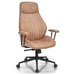 Ergonomiška biuro kėdė su atlošu ir reguliuojamu aukščiu (Ruda)