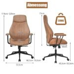 Ergonomiška biuro kėdė su atlošu ir reguliuojamu aukščiu (Ruda)