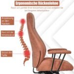Ergonomiška biuro kėdė su atlošu (Raudonai ruda)