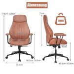 Ergonomiška biuro kėdė su atlošu (Raudonai ruda)