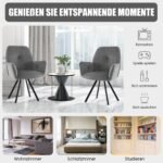 Aptrauktas 360° besisukantis valgomojo kėdžių komplektas su metalinėmis kojomis (Pilka)