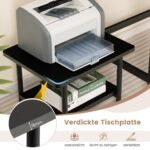 Mobilus dviejų pakopų spausdintuvo stovas su ratukais (Juoda)