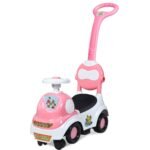 Reguliuojamas stūmdukas vaikščioti mokytis su muzika ir šviesa (Rožinė)