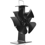 Krosnelės ventiliatorius su 4 mentėmis ir USB funkcija (Juoda)