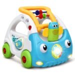 Kūdikio stumiamasis vežimėlis su muzika šviesomis ir reguliuojamu aukščiu (Mėlyna)