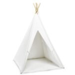 Vaikiška medvilninė palapinė su pušies karkasu (Balta)
