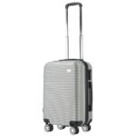 Kelioninių tvirtų sienelių lagaminų rinkinys su kodine spyna (Sidabrinė)