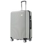 Kelioninių tvirtų sienelių lagaminų rinkinys su kodine spyna (Sidabrinė)