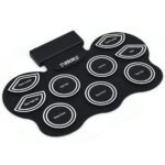 Elektroniniai būgnai su 9 silikoniniais pad'ais ir „Bluetooth“ (Juoda)