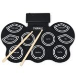 Elektroniniai būgnai su 9 silikoniniais pad'ais ir „Bluetooth“ (Juoda)