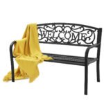 Sodo suolas su užrašu „WELCOME“ 3 vietų metalinis (Juoda)