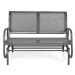 Dviguba sūpuoklių kėdė sodui su metaliniu rėmu dviem žmonėms (Pilka)