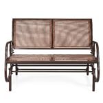 Dvivietė lauko supama kėdė su metaliniu rėmu (Ruda)