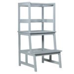 Vaikiška mokomoji taburetė iš bambuko (Pilka)