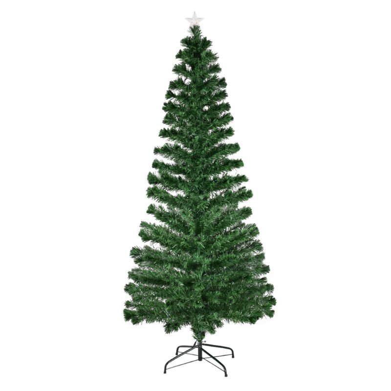 Dirbtinė Kalėdų eglutė su šviesolaidžio apšvietimu ir spalvų kaita (Žalia)