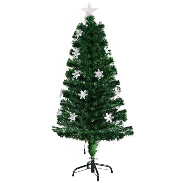 Dirbtinė Kalėdų Eglutė su LED apšvietimu ir šviesolaidžiu 120 cm (Žalia)