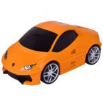 Automobilio formos vaikiškas lagaminas-troleibusas su kietu apvalkalu (Oranžinė)