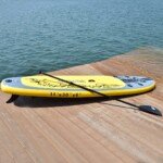 Pripučiama SUP irklentė 335 x 76 x 15 cm su komplektu (Mėlyna ir geltona)