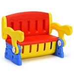 Vaikų sėdimoji grupė su daiktadėže ir staleliu (Raudona)