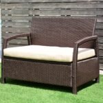 Sodo suolas iš rotango dviem žmonėms 108 x 64 x 84 cm (Ruda)