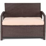 Sodo suolas iš rotango dviem žmonėms 108 x 64 x 84 cm (Ruda)